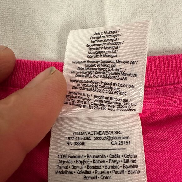 Gildan Ultra Cotton Pink T Shirt XL Route 66 Parrot Head Club Graphic Ladies Fit - Picture 5 of 6